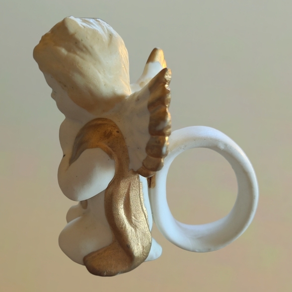 BEAUTIFUL VINTAGE PORCELAIN ANGLE NAPKIN HOLDER & CANDLE HUGGERS ~ COLLECTABLES - Picture 4 of 11